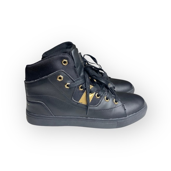 Sean John ᯾ Men’s Shoes Hardlined High Top Sneakers ᯾ Black + Gold ᯾ 8M EUR 41 - Picture 2 of 16